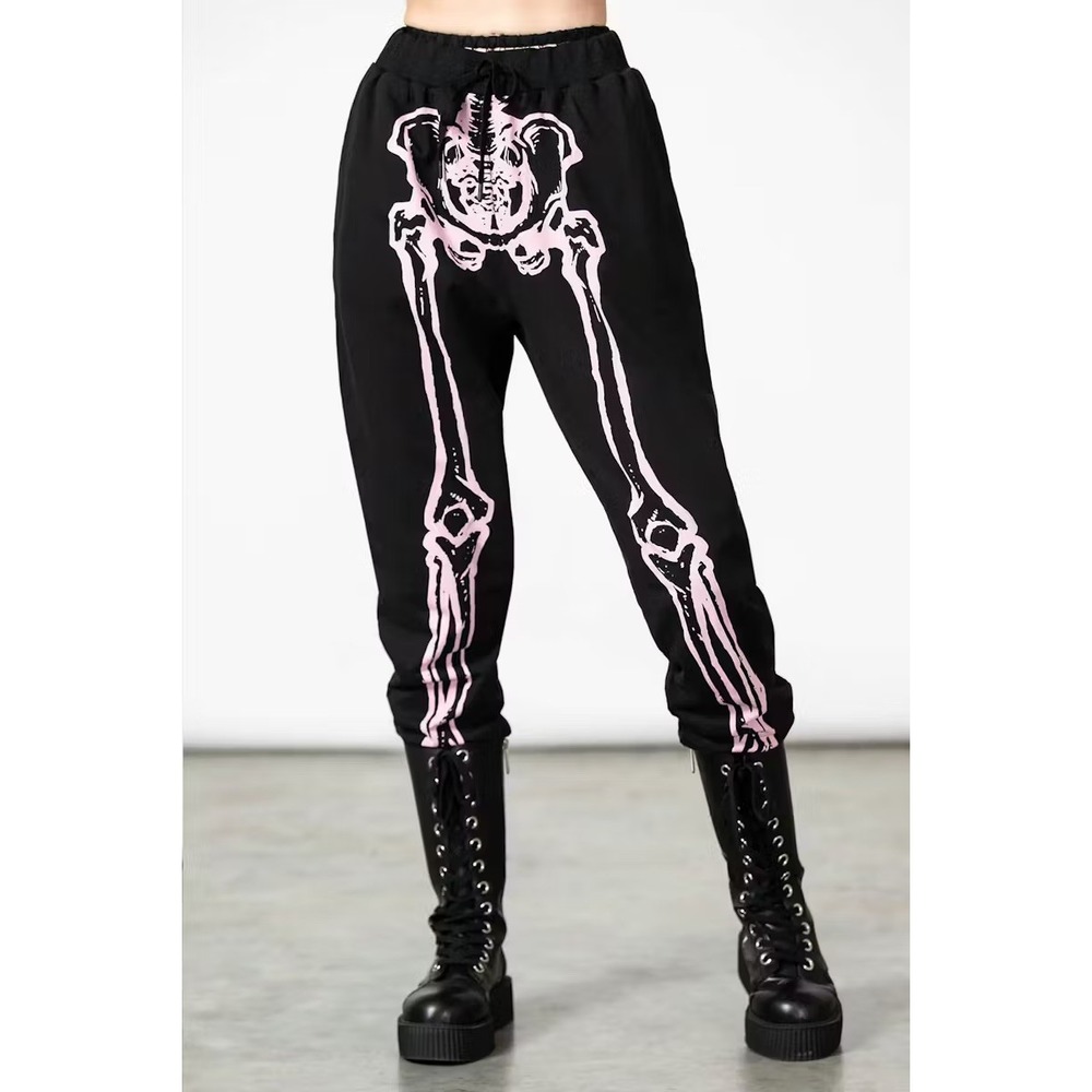 Killstar Suspense skeleton black pink jogger pop punk goth